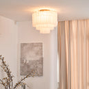 White Glass Tube Murano Ceiling Lamp