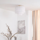 White Glass Tube Murano Ceiling Lamp