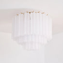 White Glass Tube Murano Ceiling Lamp