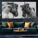 White Horses Wall Art Canvas Print
