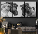 White Horses Wall Art Canvas Print