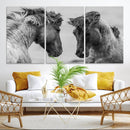 White Horses Wall Art Canvas Print