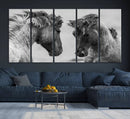 White Horses Wall Art Canvas Print