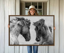 White Horses Wall Art Canvas Print