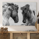 White Horses Wall Art Canvas Print