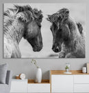 White Horses Wall Art Canvas Print