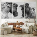White Horses Wall Art Canvas Print