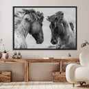 White Horses Wall Art Canvas Print