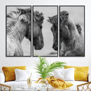 White Horses Wall Art Canvas Print