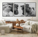 White Horses Wall Art Canvas Print