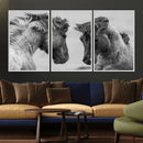 White Horses Wall Art Canvas Print