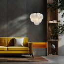 White Murano Disc Glass Wall Sconce