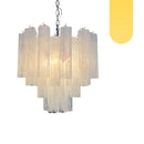 Star Shaped Tube White Clouds Glass Chandelier