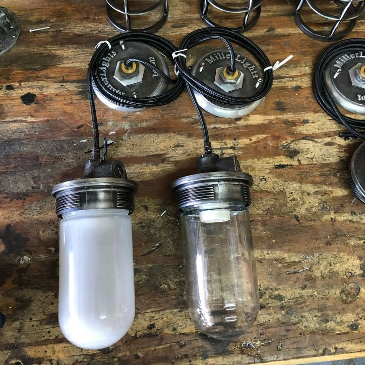 7"x 3" White Frosted Jelly Jar Glass Globe Replacement - Cylinder Screw-Base