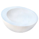 White Fossil Limestone Circular Vessel Sink Handcrafted For Bathroom