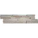 White oak 3D ledger panel 6X24 honed marble wall tile LPNLMWHIOAK624 3DH product shot multiple tiles close up view
