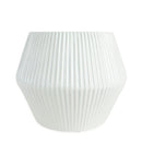 6 inch White Glazed Geometric Striped Ceramic Planter