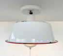 Antique FARMHOUSE WHITE ENAMEL Pan Ceiling Light by The Lamp Goods