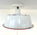 Antique FARMHOUSE WHITE ENAMEL Pan Ceiling Light by The Lamp Goods