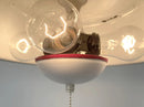 Antique FARMHOUSE WHITE ENAMEL Pan Ceiling Light by The Lamp Goods