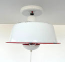 Antique FARMHOUSE WHITE ENAMEL Pan Ceiling Light by The Lamp Goods