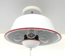 Antique FARMHOUSE WHITE ENAMEL Pan Ceiling Light by The Lamp Goods