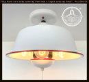 Antique FARMHOUSE WHITE ENAMEL Pan Ceiling Light by The Lamp Goods