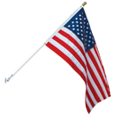 Non Tangle Flagpole Kit w/ Flag, Adjustable Bracket & Aluminum Pole