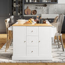 2-Door Large Mobile Kitchen Island Cart with Hidden Wheelsand 3 Drawers