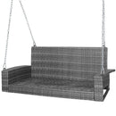 2-Person Patio PE Wicker Hanging Porch Swing Bench Chair Cushion 800 Pounds by DirectDeals