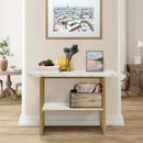 48 Inch 2-Tier Console Table with Gold Finished Frame-White by LJGDeals