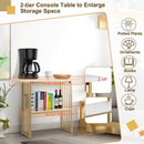 48 Inch 2-Tier Console Table with Gold Finished Frame-White by LJGDeals