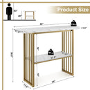 48 Inch 2-Tier Console Table with Gold Finished Frame-White by LJGDeals