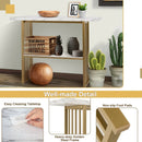 48 Inch 2-Tier Console Table with Gold Finished Frame-White by LJGDeals