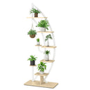 6-Tier 9 Potted Metal Plant Stand Holder Display Shelf with Hook-White by LJGDeals