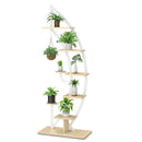 6-Tier 9 Potted Metal Plant Stand Holder Display Shelf with Hook-White by DirectDeals