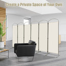 6 Feet 6-Panels Freestanding Folding Privacy Screen-White by LJGDeals