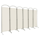 6 Feet 6-Panels Freestanding Folding Privacy Screen-White by LJGDeals