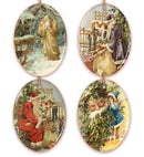 Father Santa Victorian Style Ceramic Christmas Ornament Bundle