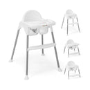 4-in-1 Convertible Baby High Chair with Removable Double Tray