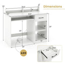 White Desk with Charging Station and Adjustable Shelf for Home Office-White by LJGDeals