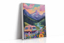 Vibrant Camper Van Landscape Canvas Art