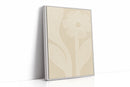 Minimalist Floral Line Art Print in Beige