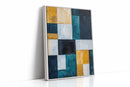 Modern Yellow and Blue Abstract Geometric Canvas
