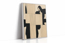 Modern Abstract Geometric Art Print in Black and Beige
