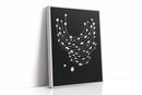 Minimalist Abstract White Dots on Black Canvas