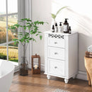 3-Drawer Freestanding Bathroom Storage Cabinet with Anti-toppling Device-White by LJGDeals