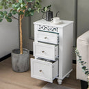 3-Drawer Freestanding Bathroom Storage Cabinet with Anti-toppling Device-White by LJGDeals