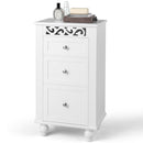 3-Drawer Freestanding Bathroom Storage Cabinet with Anti-toppling Device-White