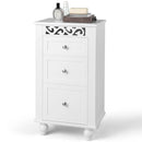 3-Drawer Freestanding Bathroom Storage Cabinet with Anti-toppling Device-White by LJGDeals